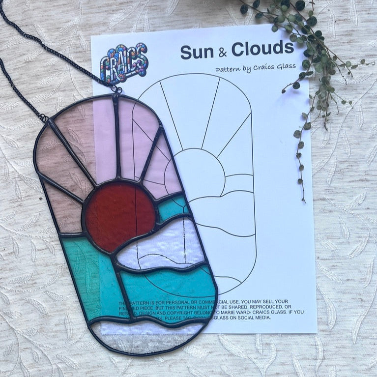 Digital Sun and Clouds Pattern