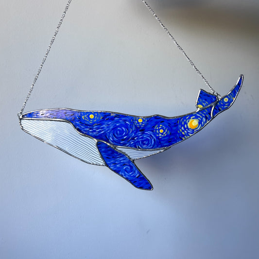 Stained Glass Starry Night Humpback Whale