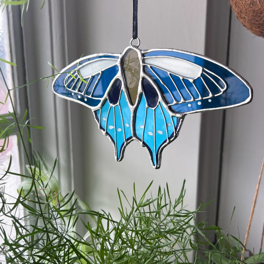 Stained Glass Blue Butterfly Suncatcher