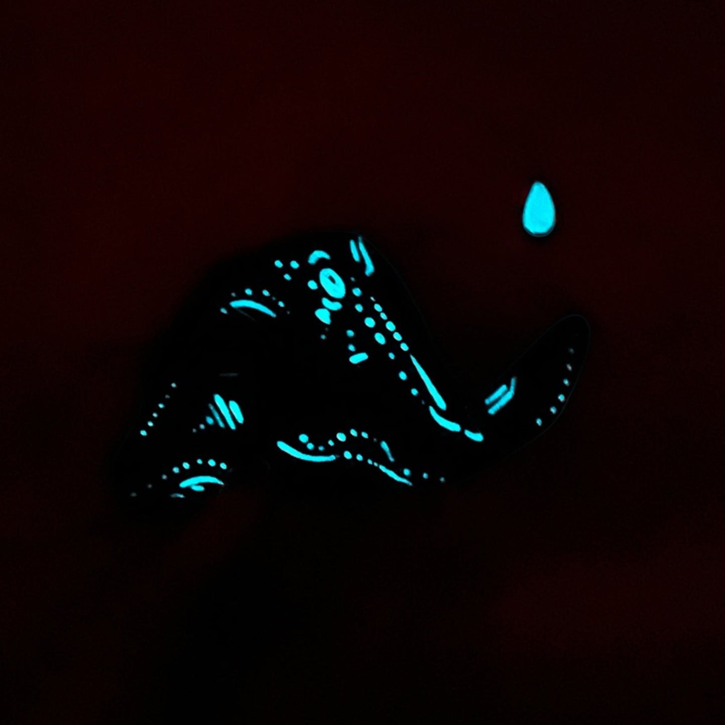 Stained Glass Petrol Blue Angler Fish (textured glass)
