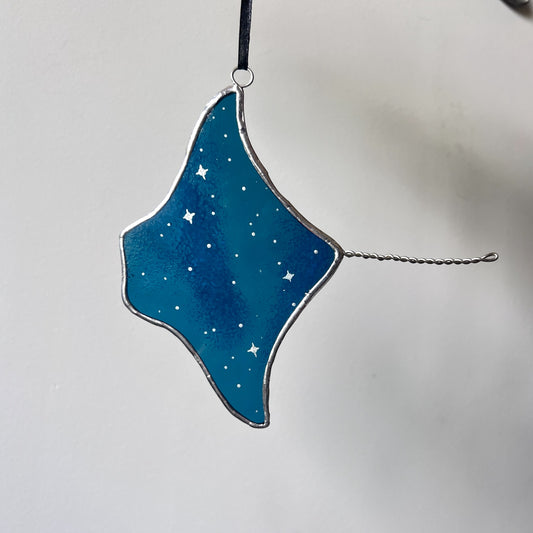 Stained Glass Mini Painted Galaxy Manta Ray