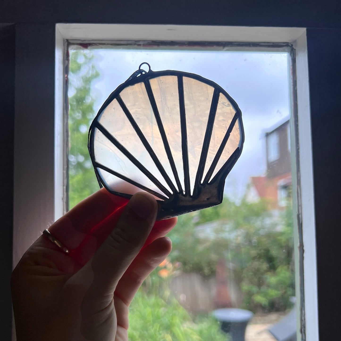 Scallop Shell Stained Glass Suncatcher